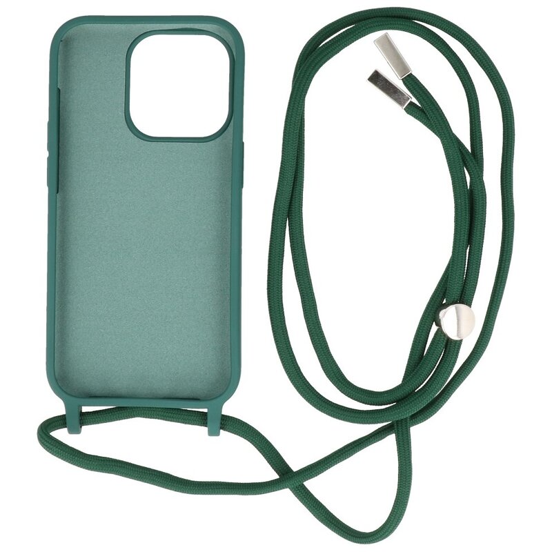 Coque 2,5 mm avec cordon pour iPhone 14 Pro Max Vert foncé
