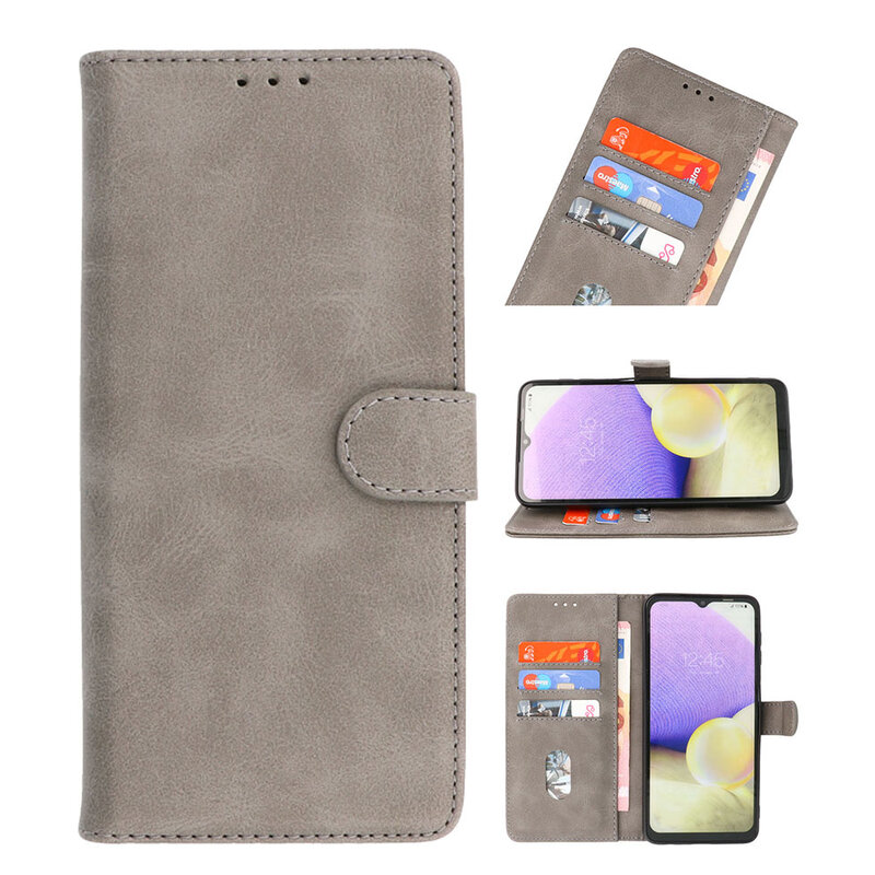 Bookstyle Wallet Cases Hoesje voor Samsung Galaxy A04s Grijs