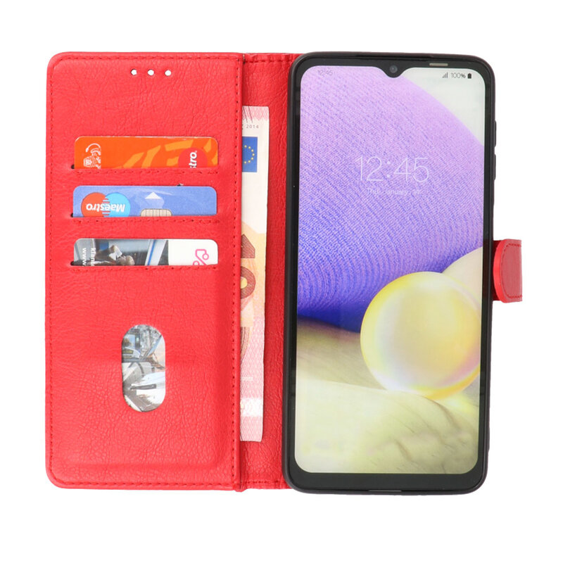 Bookstyle Wallet Cases Funda para Oppo Reno 8 Rojo