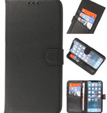 Echt Lederen Hoesje Wallet Case voor iPhone 14 Zwart