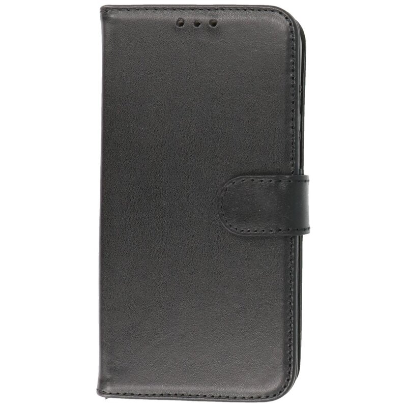 Étui portefeuille en cuir véritable pour iPhone 14 Plus Noir