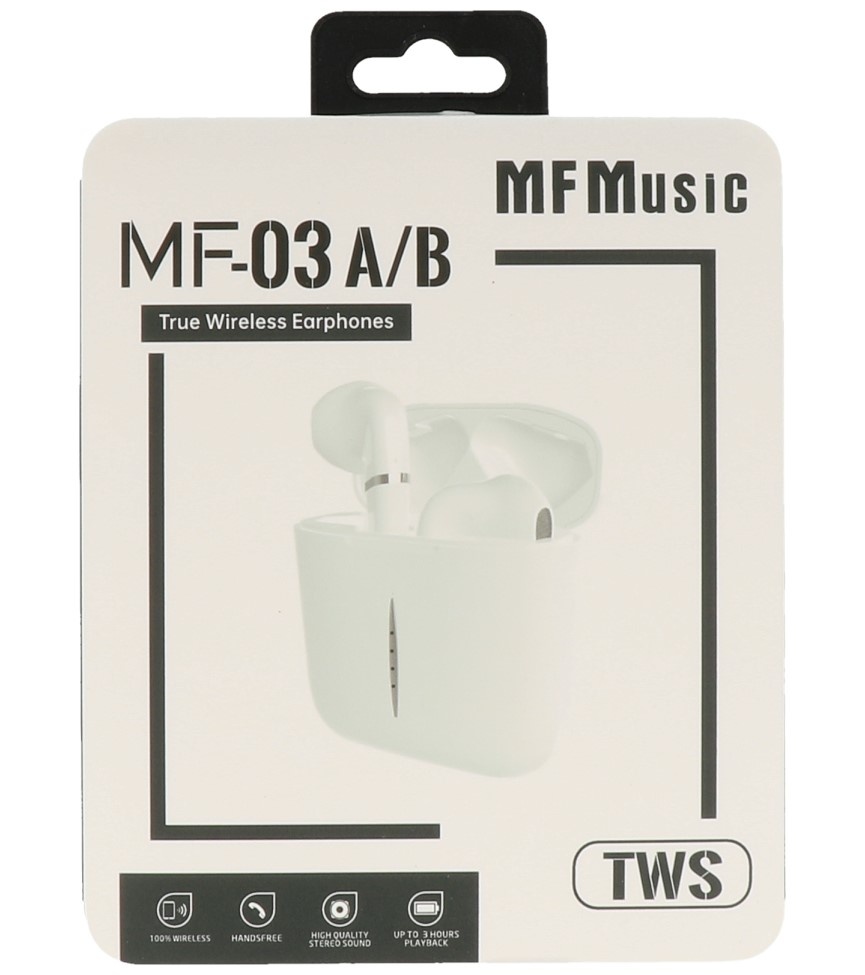 Auricolare Bluetooth MF TWS MF-03 A Bianco