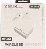 MF TWS + ENC Bluetooth Headset MF-06 White