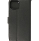 Étui portefeuille en cuir véritable pour iPhone 14 Noir