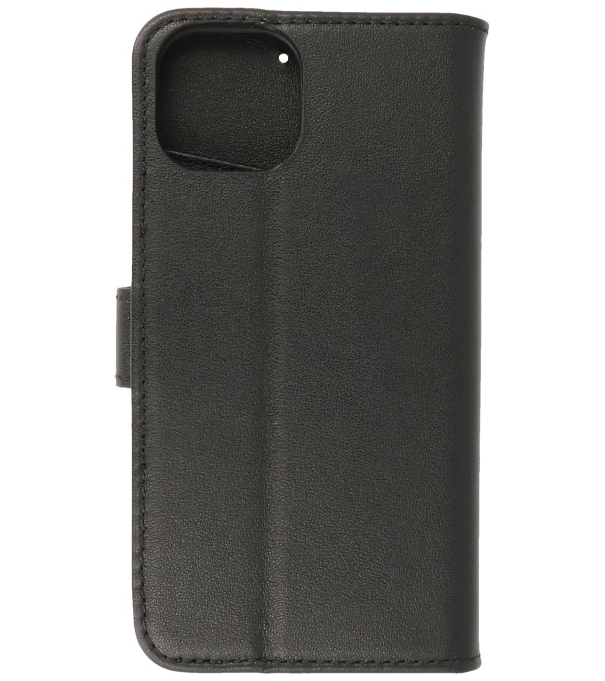 Echtes Leder Case Wallet Case für iPhone 14 Schwarz