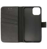 Custodia a portafoglio in vera pelle per iPhone 14 nera