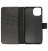 Echt Lederen Hoesje Wallet Case voor iPhone 14 Zwart