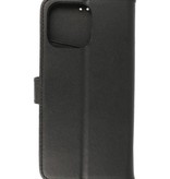 Echtes Leder Case Wallet Case für iPhone 14 Pro Schwarz