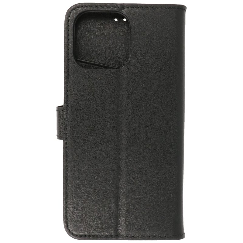 Custodia a portafoglio in vera pelle per iPhone 14 Pro nera