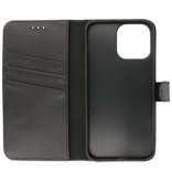 Custodia a portafoglio in vera pelle per iPhone 14 Pro nera