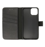 Echt Lederen Hoesje Wallet Case voor iPhone 14 Plus Zwart