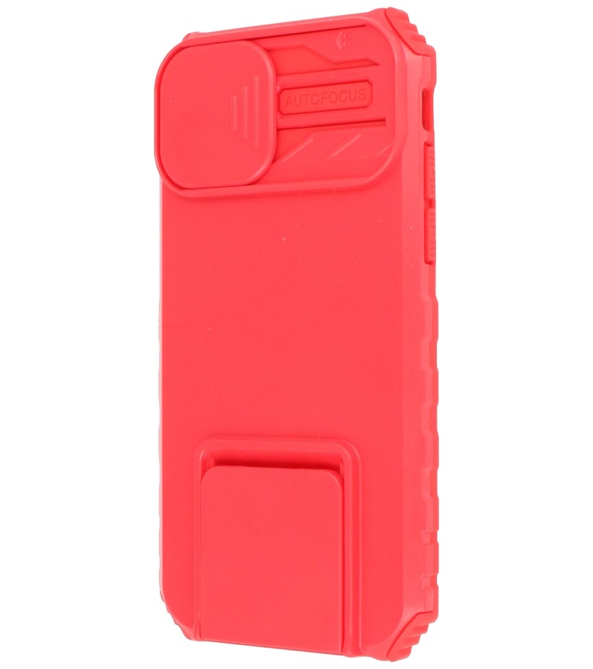 Window - Stand Backcover voor iPhone 14 Rood