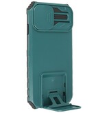 Window - Stand Backcover voor iPhone 14 Donker Groen