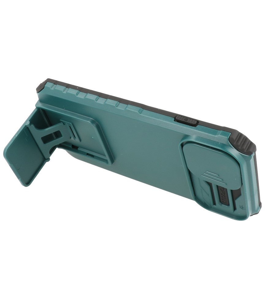 Window - Stand Backcover voor iPhone 14 Donker Groen