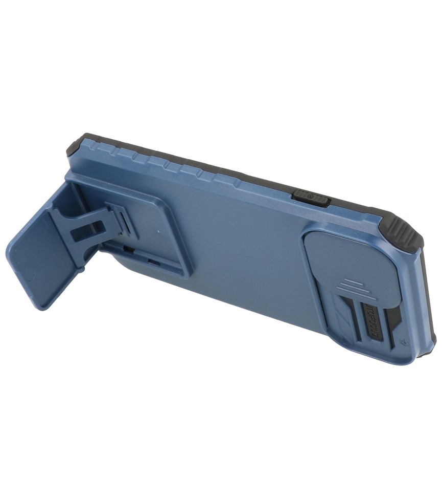 Window - Carcasa Trasera con Soporte para iPhone 14 Pro Azul