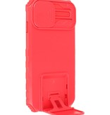 Window - Carcasa Trasera con Soporte para iPhone 14 Plus Rojo
