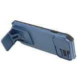 Window - Carcasa Trasera con Soporte para iPhone 14 Pro Max Azul