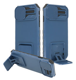 Window - Carcasa Trasera con Soporte para iPhone 14 Pro Max Azul