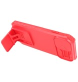 Window - Carcasa Trasera con Soporte para iPhone 14 Pro Max Rojo