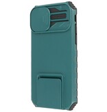Window - Stand Backcover voor iPhone 14 Pro Max Donker Groen
