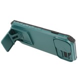 Window - Carcasa Trasera con Soporte para iPhone 14 Pro Max Verde Oscuro