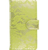 Galaxy S5 Lace Bookstyle Hoes voor Galaxy S5 G900F Groen