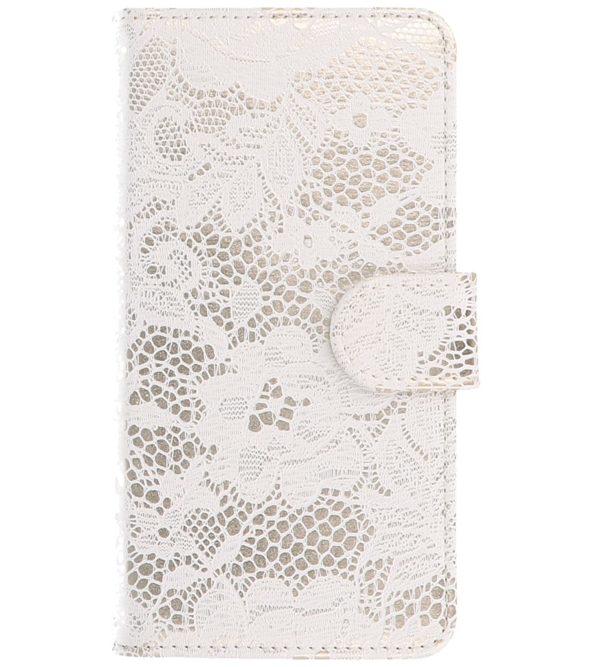 Lace Bookstyle Case for Galaxy Core II G355H White