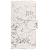 Lace-Buch-Art-Fall für Huawei Ascend G510 Weiß