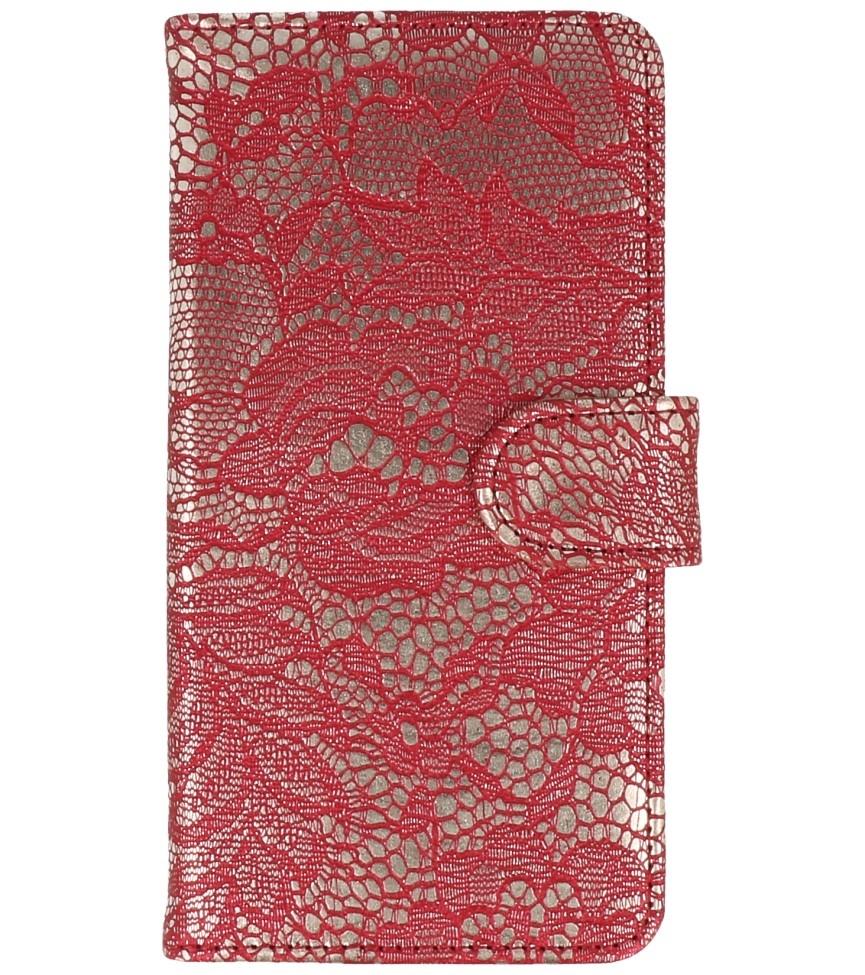 iPhone 5C Lace Book Style Taske til iPhone 5C Rød