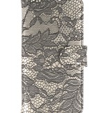 Lace Book Style Taske til Galaxy S4 i9500 Sort