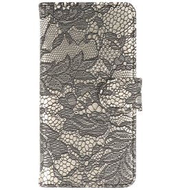 Lace Bookstyle Hoes voor Galaxy S4 i9500 Zwart