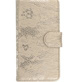 Lace Book Style Taske til Galaxy Core II G355H Guld