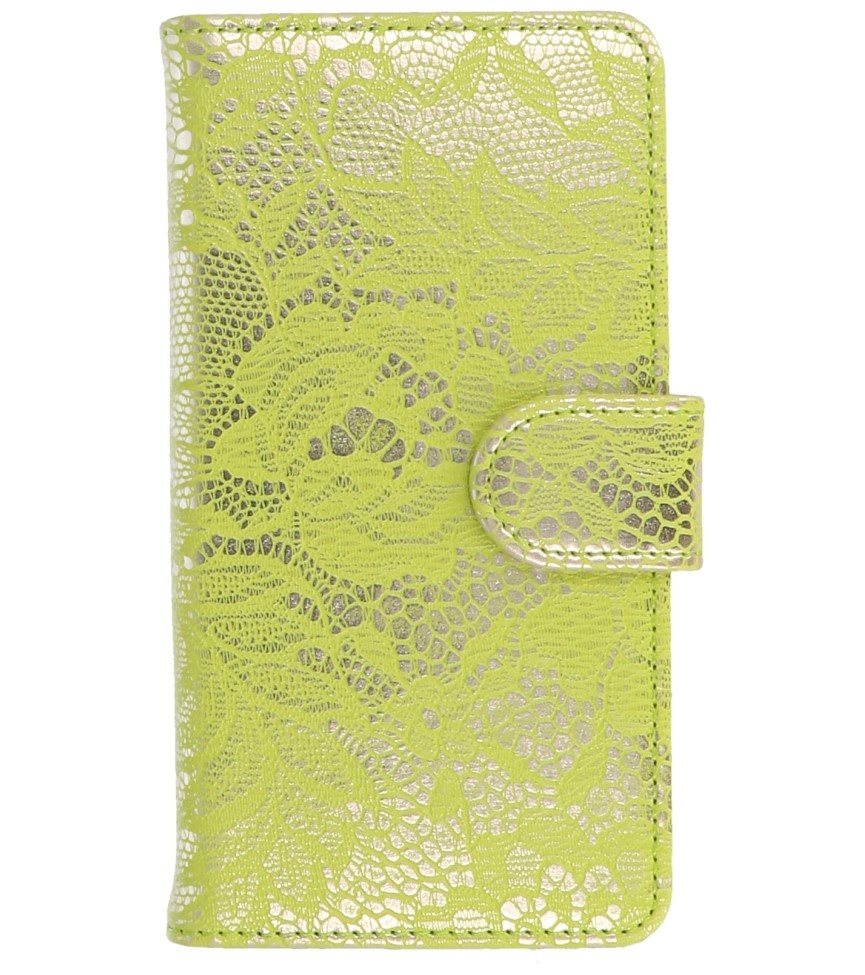 Lace Bookstyle Cover for Galaxy A3 Green