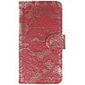 Lace Bookstyle Case for Huawei Ascend G510 Red