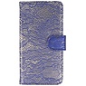 Lace Book Style Taske til Huawei Ascend G510 Blå