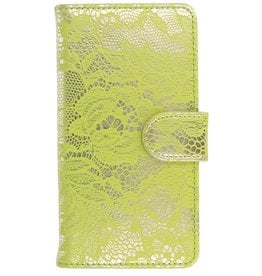 Lace Bookstyle Case for Huawei Ascend G6 Green