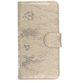 Lace Bookstyle Case for Huawei Ascend G6 Gold