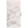 Lace Book Style Taske til Huawei Ascend G630 White