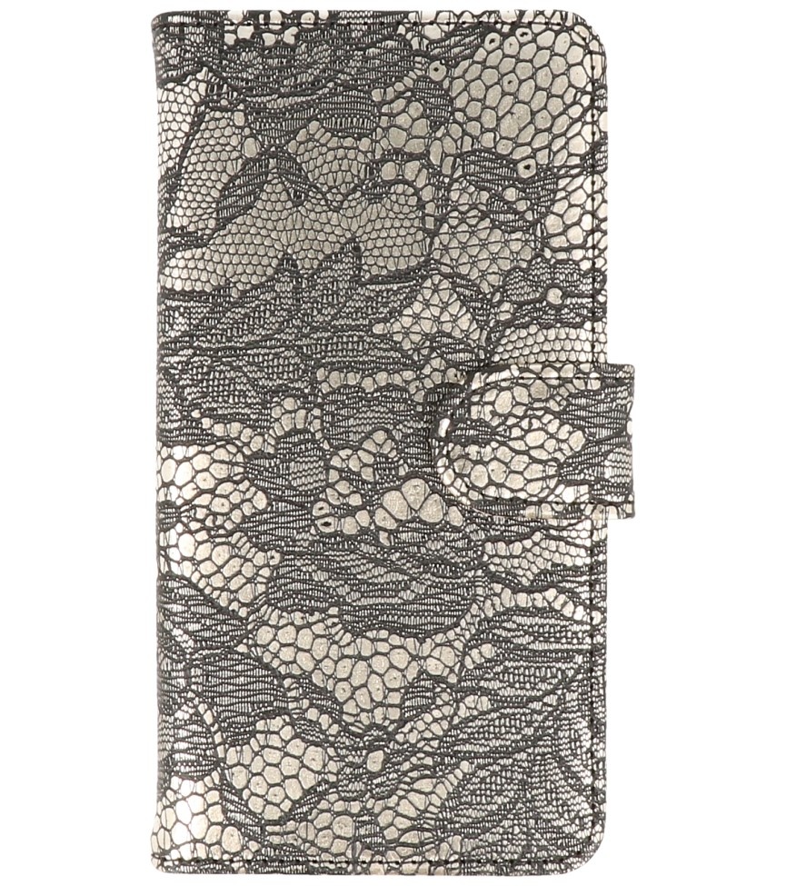 Lace-Buch-Art-Fall für Sony Xperia M4 Aqua Schwarz