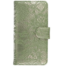 Lace Bookstyle Hoes voor Galaxy J1 J100F Donker Groen