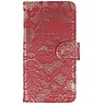 Lace Bookstyle Hoes voor Sony Xperia E4g Rood