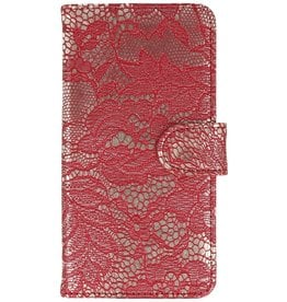 Lace Bookstyle Case for Galaxy J1 (2016) J120F Red