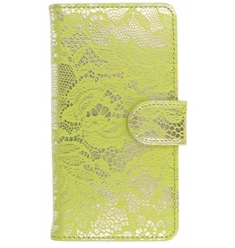 Lace Book Style Taske til Galaxy S6 Edge Green G925