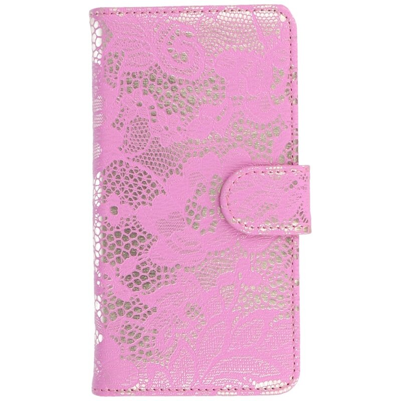 Lace cassa di libro di stile per Huawei Honor 6 Plus Rosa