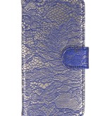 Lace Bookstyle Cover for Moto G4 Play Blue