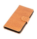 Lumia 535 Snake Bookstyle Hoes voor Microsoft Lumia 535 Bruin