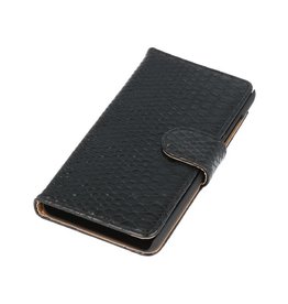 Galaxy S5 Snake Book Style Taske til Galaxy S5 G900F Sort