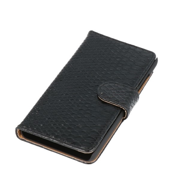 Galaxy S5 Snake Book Style Taske til Galaxy S5 G900F Sort
