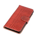 Snake Book Style Taske til Galaxy S6 G920F Rød