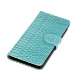 Snake Book Style Taske til Sony Xperia M4 Aqua Turquoise